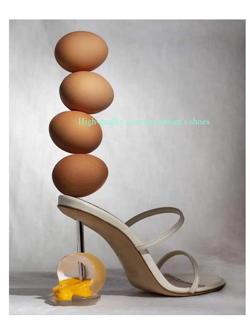 Unique Heels Stepping On eggs French Sexy Summer Sandals Round Head With Exposed Toe Runway Style thin Women's Luxury Footwear
Unique Heels Stepping On eggs French Sexy Summer Sandals Round Head With Exposed Toe Runway Style thin Women's Luxury Footwear