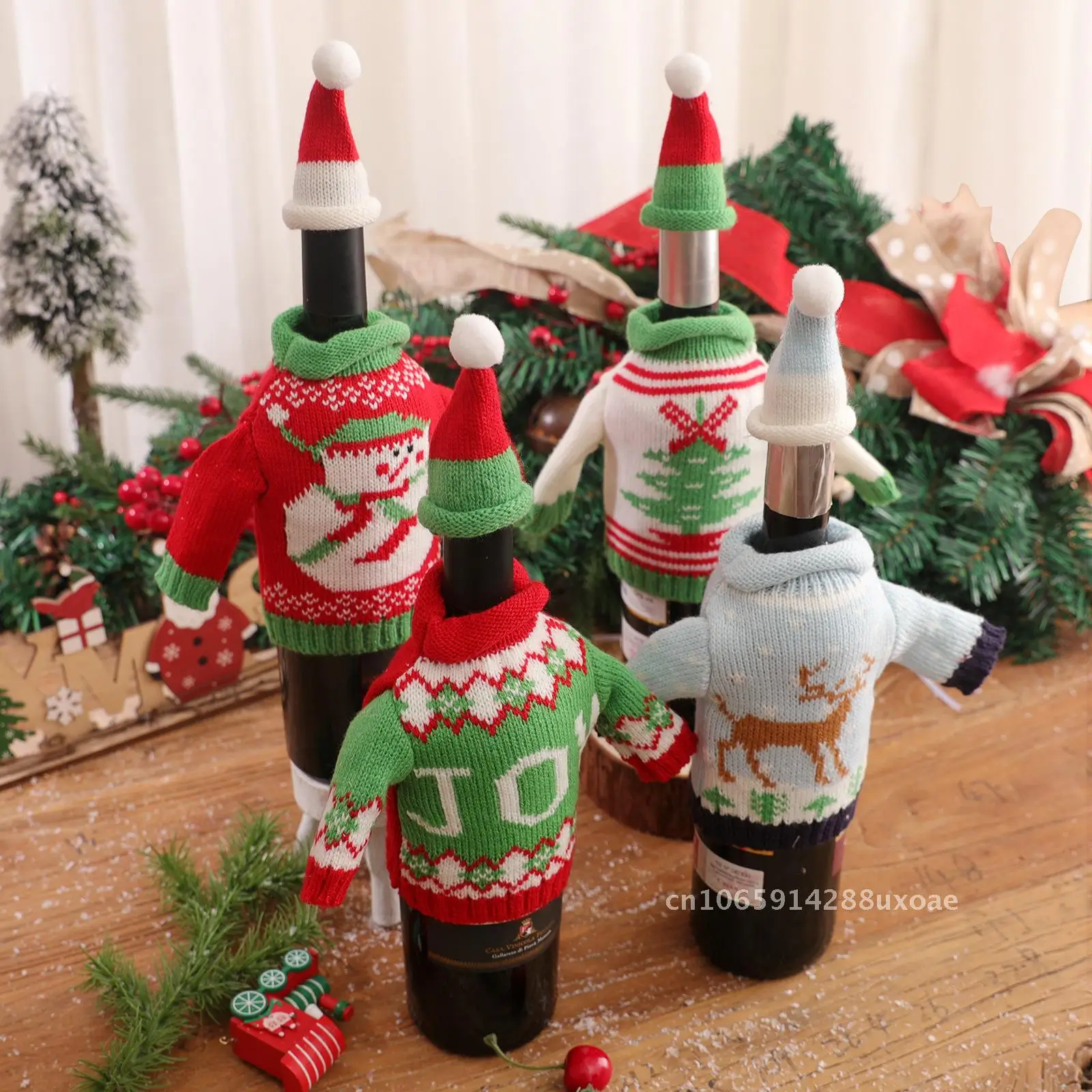 Creative Knitted Christmas Wine Set Christmas Decorations Christmas Western Food Champagne Set 
Creative Knitted Christmas Wine Set Christmas Decorations Christmas Western Food Champagne Set