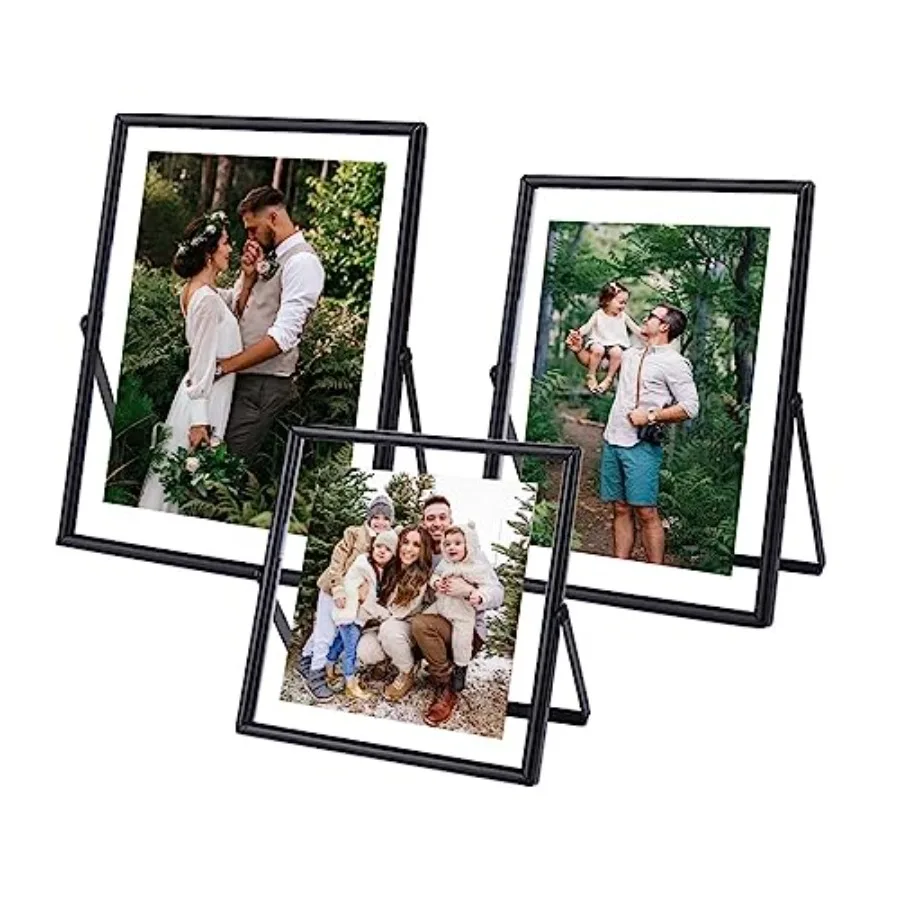 Glass Picture Frame Set of 3, Simple Metal Geometric Photo Frame with Glass Cover Includes 5x7, 4x6, 4x4 - Tabletop Floating Pi
Glass Picture Frame Set of 3, Simple Metal Geometric Photo Frame with Glass Cover Includes 5x7, 4x6, 4x4 - Tabletop Floating Pi