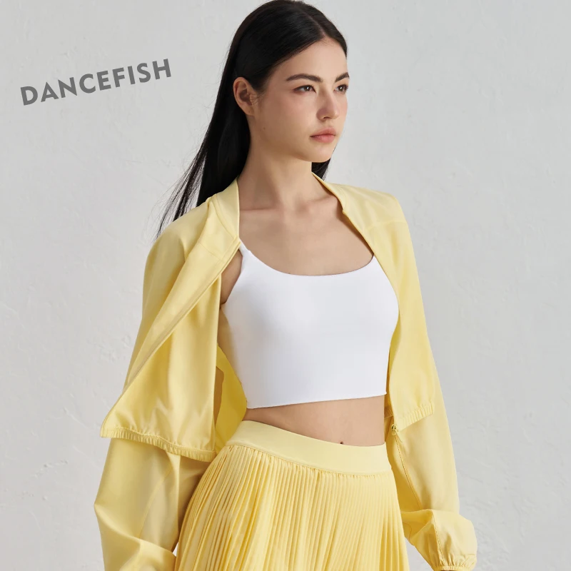 DANCEFISH Quick-Dry Sports Jacket Outdoor Running Fitness Top Short Zipper Sportswear for Women
DANCEFISH Quick-Dry Sports Jacket Outdoor Running Fitness Top Short Zipper Sportswear for Women