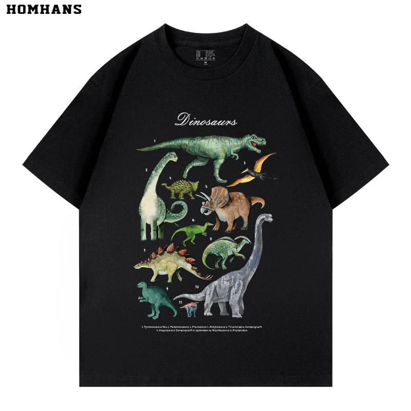 Удобный хлопковый топ с коротким рукавом для мужчин и женщин, с динозавром Юрского периода, y2k 
Удобный хлопковый топ с коротким рукавом для мужчин и женщин, с динозавром Юрского периода, y2k