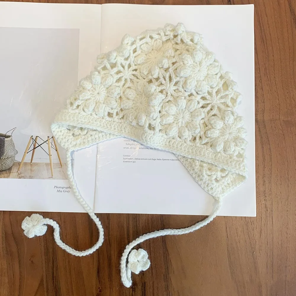 Breathable Handmade Knitted Hat Hollow Flower Fringed Beret Cap Casual Thin Skullies Hat for Unisex Girls
Breathable Handmade Knitted Hat Hollow Flower Fringed Beret Cap Casual Thin Skullies Hat for Unisex Girls
