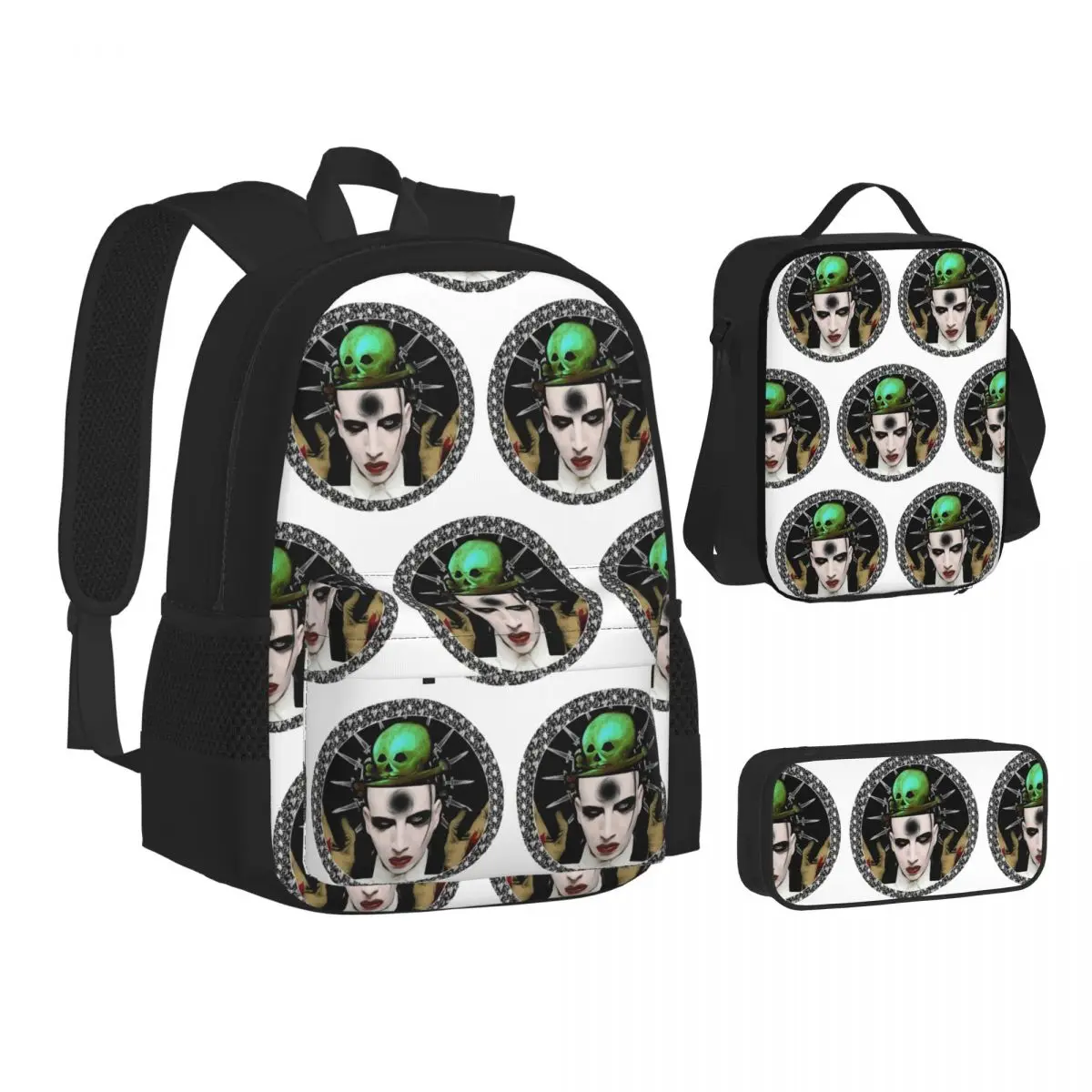 Marilyn Manson Backpacks Students Bookbag School Bags Kids Rucksack Lunch Bag Pen Bag Three-Piece Set
Marilyn Manson Backpacks Students Bookbag School Bags Kids Rucksack Lunch Bag Pen Bag Three-Piece Set