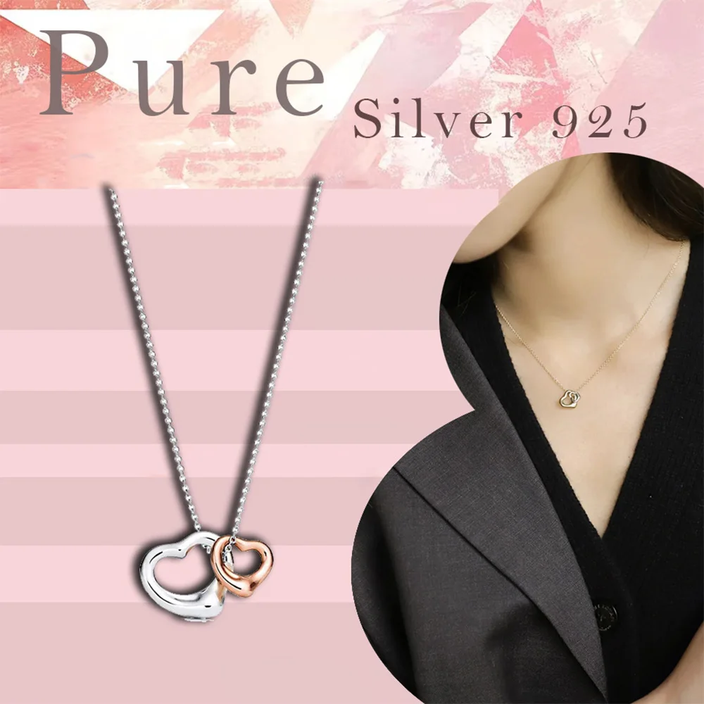 Elegant hollowed out heart-shaped pendant sterling silver necklace S925 for daily wear, preferred as a birthday gift for women
Elegant hollowed out heart-shaped pendant sterling silver necklace S925 for daily wear, preferred as a birthday gift for women
