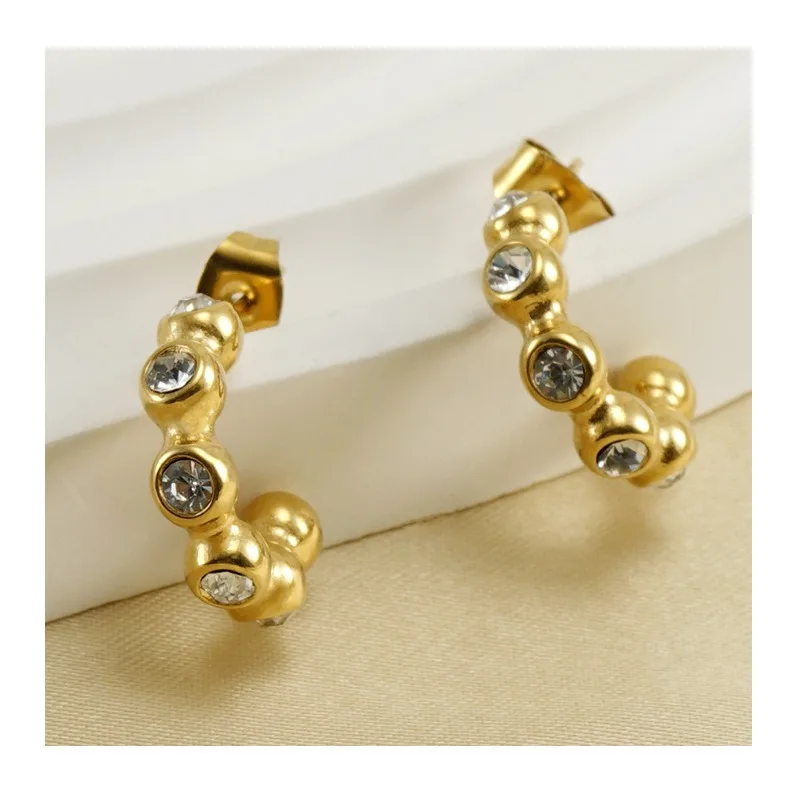 Wind Stainless Steel Earrings Women's Hot-selling Zircon Stud Earrings Women
Wind Stainless Steel Earrings Women's Hot-selling Zircon Stud Earrings Women
