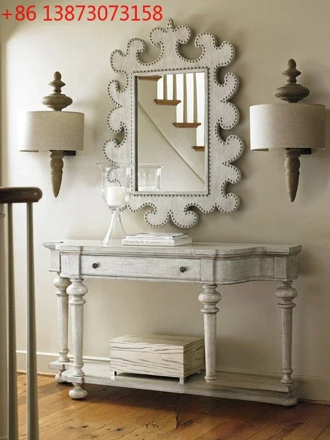 American retro solid wood entrance table French country living room decorative cabinet antique entrance mirror
American retro solid wood entrance table French country living room decorative cabinet antique entrance mirror