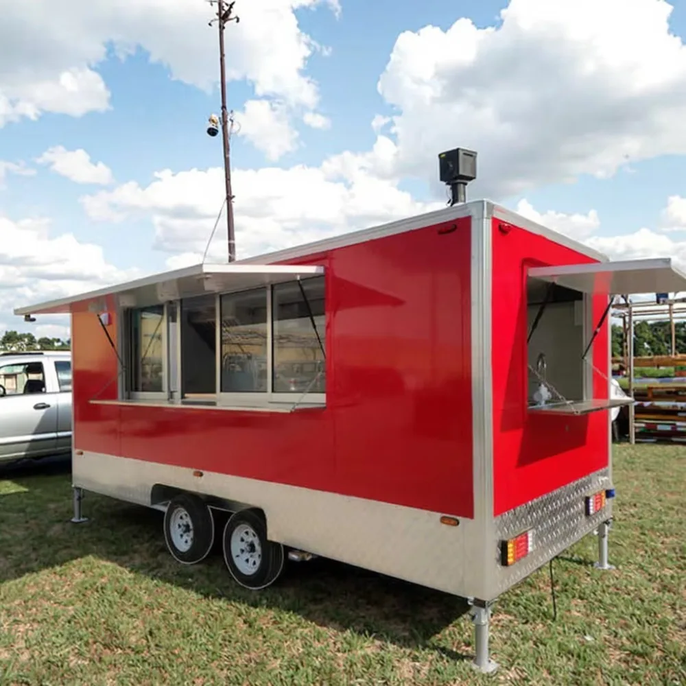 Customizable 16ft Concession Food Trailer with Commercial Kitchen for Fast Food Fully Equipped Ice Cream Trailer for Sale 
Customizable 16ft Concession Food Trailer with Commercial Kitchen for Fast Food Fully Equipped Ice Cream Trailer for Sale