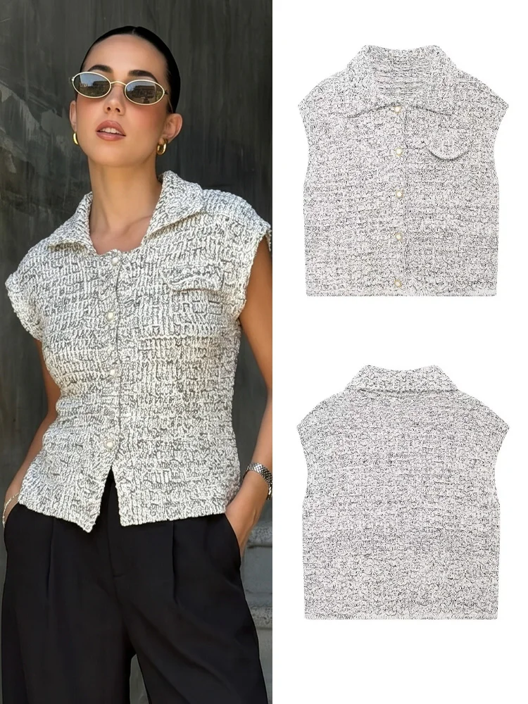 HH Women Casual Gray Knitted Sweater Vest Fashion Lapel Single Breasted Pocket Sleeveless Cardigan Winter Vacation Party Tops
HH Women Casual Gray Knitted Sweater Vest Fashion Lapel Single Breasted Pocket Sleeveless Cardigan Winter Vacation Party Tops