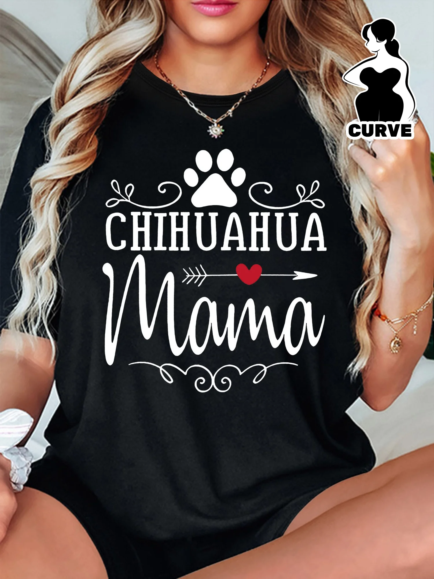 Chihuahua Mama Graphic Tee - Women's Casual Crew Neck T-Shirt, Stretchy Polyester Blend, Machine Washable - Perfect for Summer
Chihuahua Mama Graphic Tee - Women's Casual Crew Neck T-Shirt, Stretchy Polyester Blend, Machine Washable - Perfect for Summer