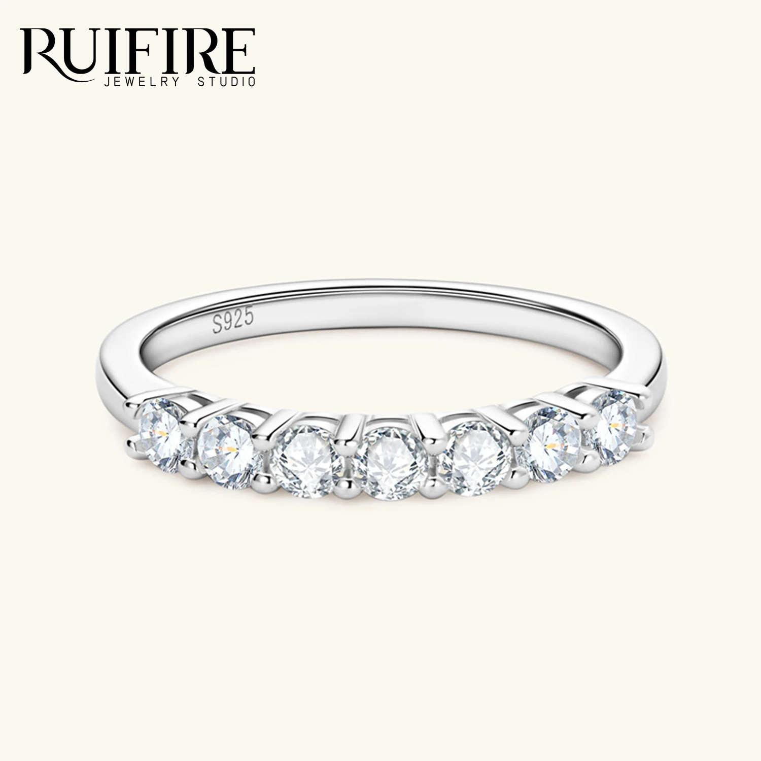 RUIFIRE White Gold Plated S925 Sterling Silver Ring D VVS1 Moissanite Ring Eternity Band Wedding Stackable Jewelry Daily Wear
RUIFIRE White Gold Plated S925 Sterling Silver Ring D VVS1 Moissanite Ring Eternity Band Wedding Stackable Jewelry Daily Wear