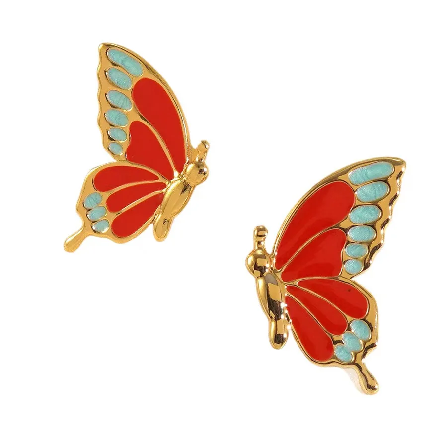Drop shipping Fashion 316L Stainless Steel Colorful Oil Drop Butterfly Earring Anti-rust Colorfast Titanium Ear Stud for Ladies
Drop shipping Fashion 316L Stainless Steel Colorful Oil Drop Butterfly Earring Anti-rust Colorfast Titanium Ear Stud for Ladies