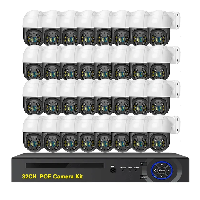 32CH NVR Kit 4K PTZ Cctv Camera System 8MP POE Security Camera System Detected Two Way Audio Ip66 H265 Poe Ip Camera Kit
32CH NVR Kit 4K PTZ Cctv Camera System 8MP POE Security Camera System Detected Two Way Audio Ip66 H265 Poe Ip Camera Kit
