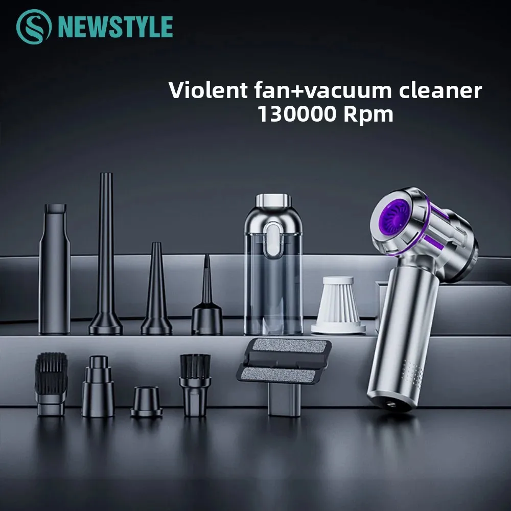 Handheld Vacuum Cleaner/Violent Fan Dual Purpose Model 130000RPM Blowing Suctioning 6000mAh USB Rechargeable Turbo Air Blower
Handheld Vacuum Cleaner/Violent Fan Dual Purpose Model 130000RPM Blowing Suctioning 6000mAh USB Rechargeable Turbo Air Blower