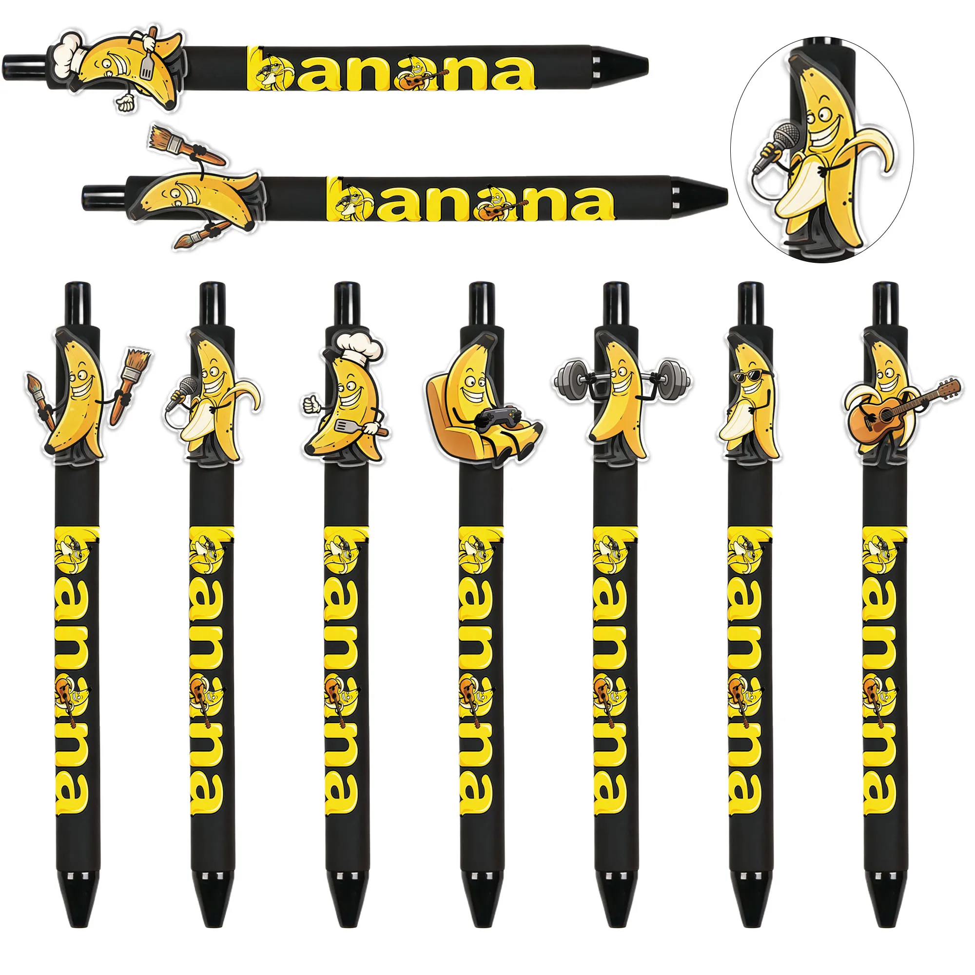 15PCS Banana-shaped ballpoint pens, smooth and flowing signature pens, black gift pens
15PCS Banana-shaped ballpoint pens, smooth and flowing signature pens, black gift pens