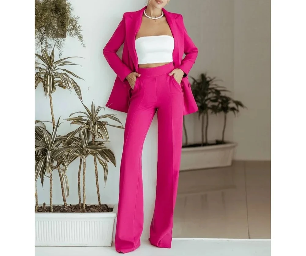 Fashion Pants Sets 2 Piece Solid Color Double Breasted Peak Lapel Tuxedo Wedding Party Formal Office Daily Women Suits Slim
Fashion Pants Sets 2 Piece Solid Color Double Breasted Peak Lapel Tuxedo Wedding Party Formal Office Daily Women Suits Slim