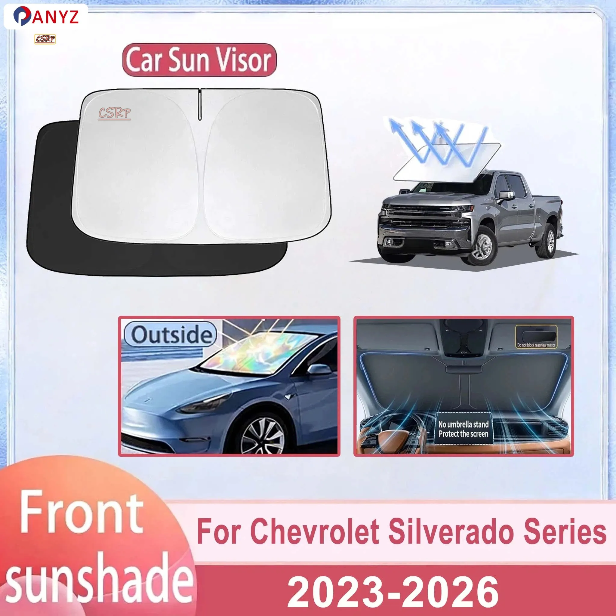 For Chevrolet Silverado Series 2023-2026Car Windshield Sunshade Cover Front Window Sun Shade Heat Insulation Summer Accessories
For Chevrolet Silverado Series 2023-2026Car Windshield Sunshade Cover Front Window Sun Shade Heat Insulation Summer Accessories