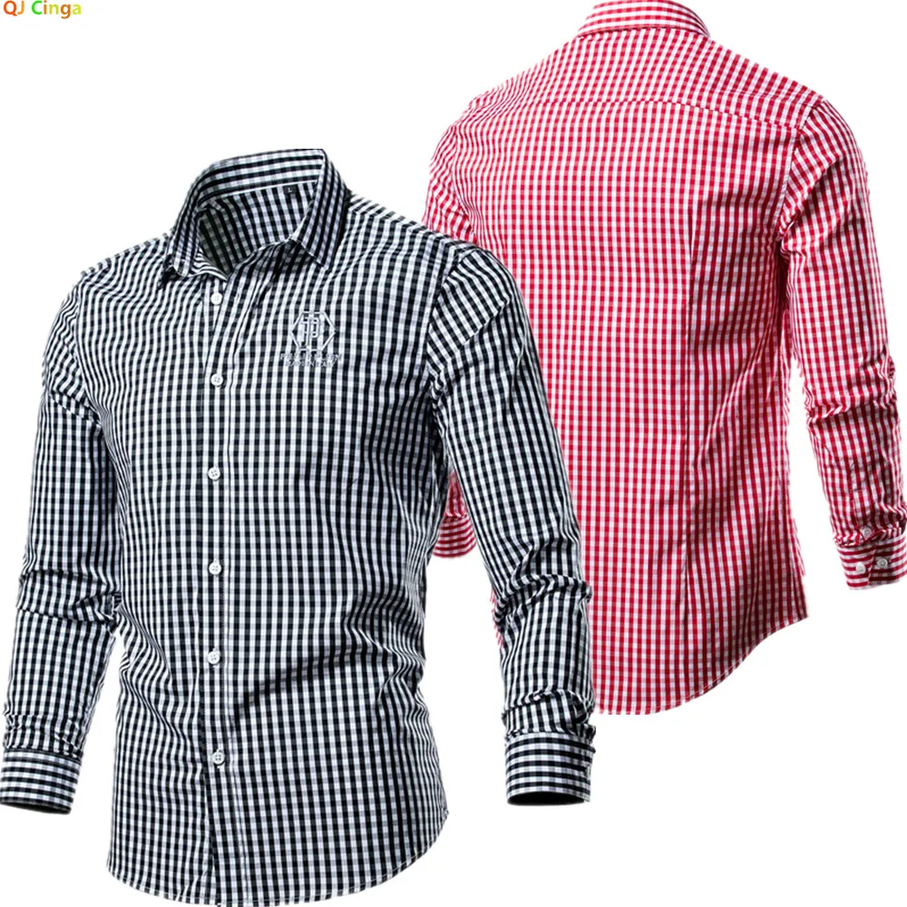 2026 New Men's Black-White Checkered Long-Sleeve Shirt, Little Elasticity Red Single-Button Collar Shirts.
2026 New Men's Black-White Checkered Long-Sleeve Shirt, Little Elasticity Red Single-Button Collar Shirts.