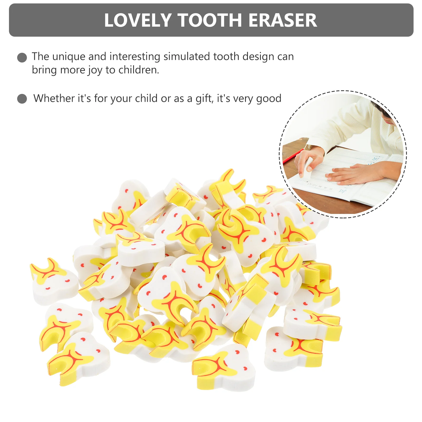 Tooth Eraser Kids Erasers Children Useful Painting Tools Shaped Clinic Gift for Kindergarten Term Beginning The Office Gifts
Tooth Eraser Kids Erasers Children Useful Painting Tools Shaped Clinic Gift for Kindergarten Term Beginning The Office Gifts