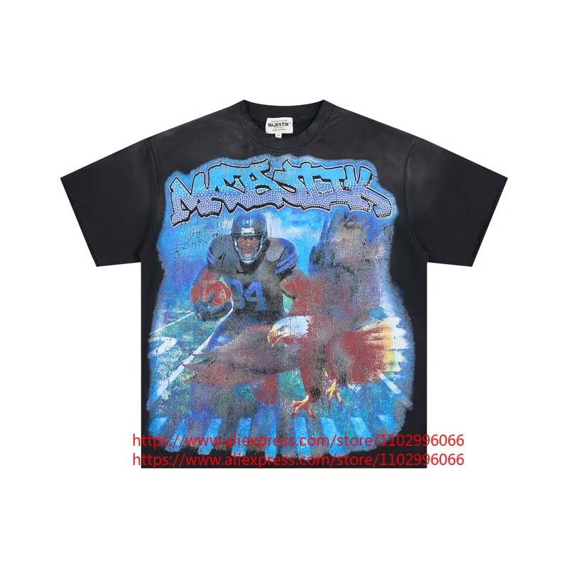 New High Quality Men's Majestik T-shirt Summer High Street Fashion Oversized Retro Washed Short Sleeve
New High Quality Men's Majestik T-shirt Summer High Street Fashion Oversized Retro Washed Short Sleeve