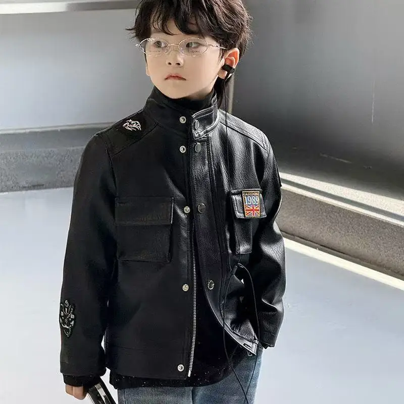 Spring Autumn Boys Leather Jacket Waterproof Zipper Fashion PU Children's Coat Birthday Gifts Kids Clothes
Spring Autumn Boys Leather Jacket Waterproof Zipper Fashion PU Children's Coat Birthday Gifts Kids Clothes