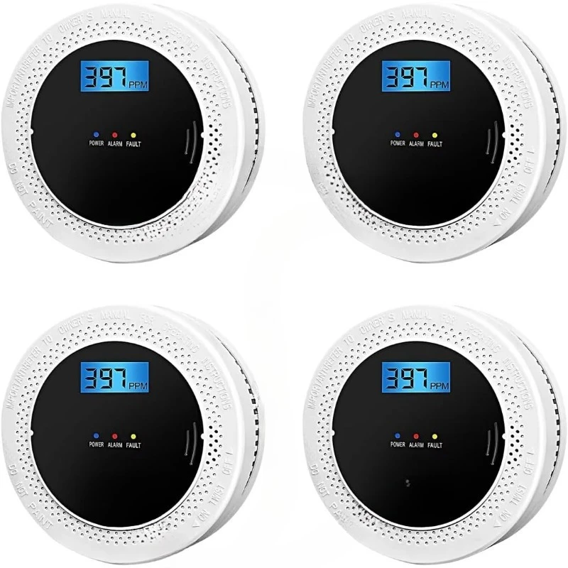 4 Pack 2 in 1 CO & Smoke Detectors, Digital Display, Smoke Detector Carbon Monoxide Detector Combo,Alarm for Home or Office
4 Pack 2 in 1 CO & Smoke Detectors, Digital Display, Smoke Detector Carbon Monoxide Detector Combo,Alarm for Home or Office