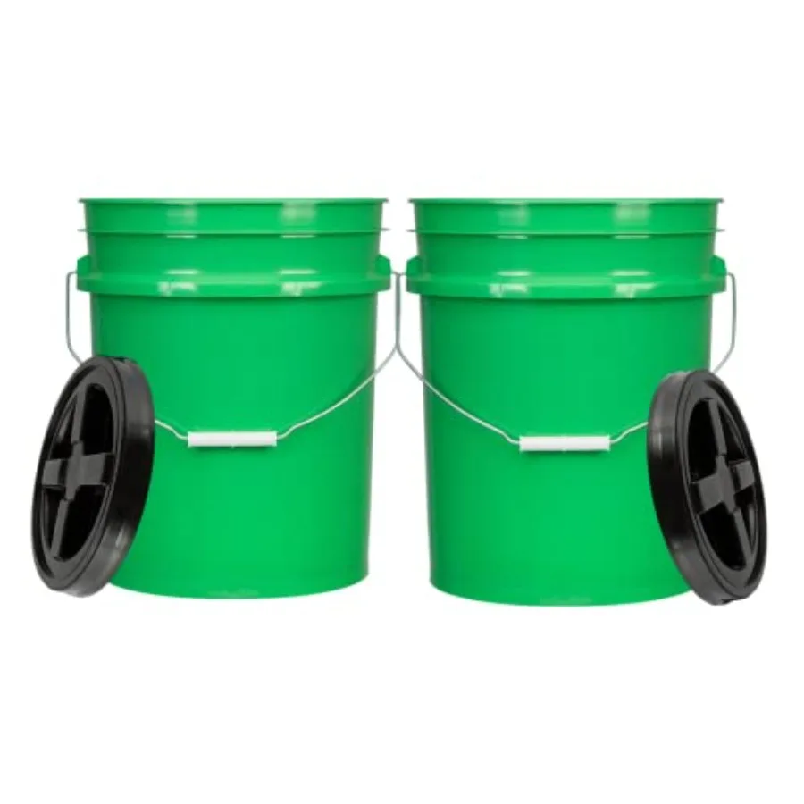 5 Gallon Buckets pails with Screw on Air Tight Lids - Food Grade - BPA Free - Pack of 2 Made in USA pails
5 Gallon Buckets pails with Screw on Air Tight Lids - Food Grade - BPA Free - Pack of 2 Made in USA pails