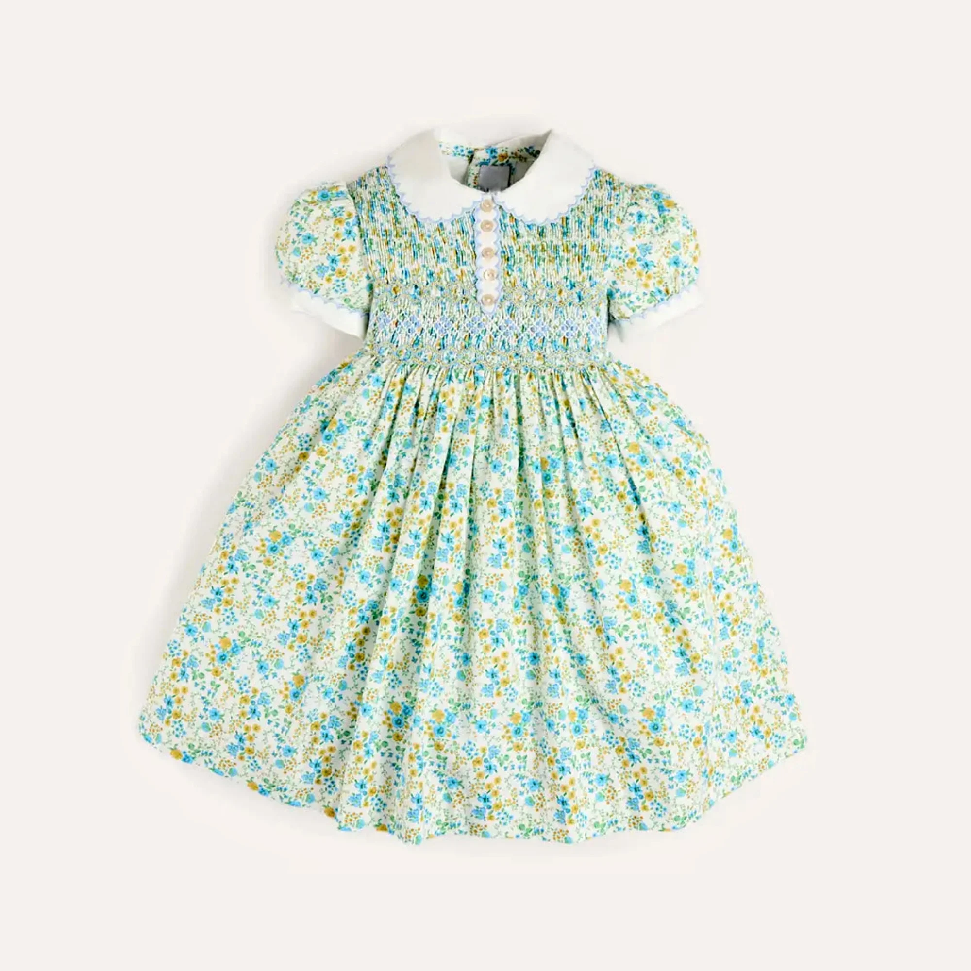Vintage Floral Hand Smocked Short Sleeve Girl Dress Peter Pan Collar Fashion Kids Girls Dresses Summer Clothing For Baby 2026
Vintage Floral Hand Smocked Short Sleeve Girl Dress Peter Pan Collar Fashion Kids Girls Dresses Summer Clothing For Baby 2026