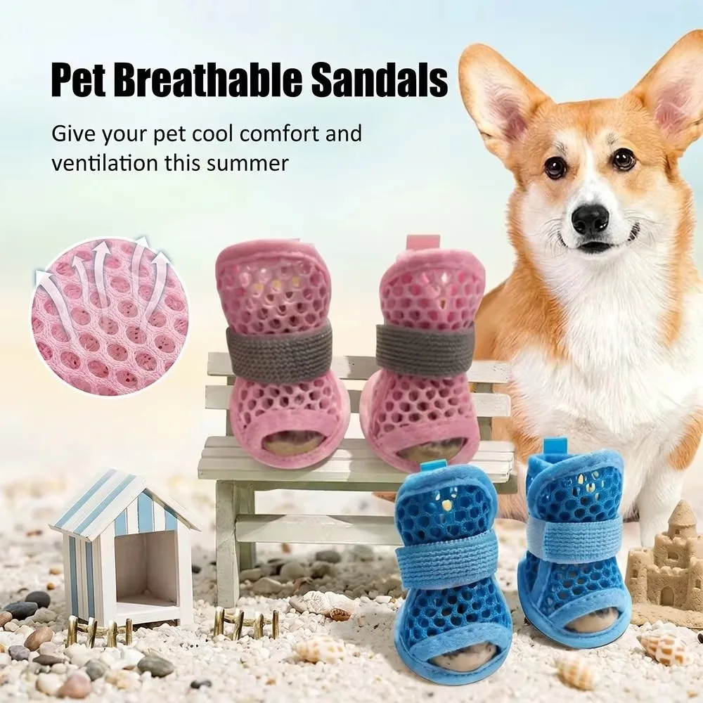 4Pcs Mesh Dog Shoes Soft-sole Non-slip Pet Sandals Breathable Dogs Boots Elastic Strap Dog Foot Cover for Small Medium Pet Dogs
4Pcs Mesh Dog Shoes Soft-sole Non-slip Pet Sandals Breathable Dogs Boots Elastic Strap Dog Foot Cover for Small Medium Pet Dogs