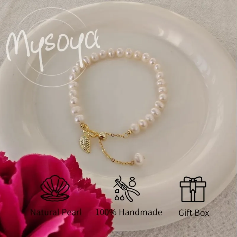 MYSOYA 5-6mm Natural White Freshwater Pearl Bracelet For Women And Men With Gift Box Birthday Wedding Anniversary Jewelry Gift
MYSOYA 5-6mm Natural White Freshwater Pearl Bracelet For Women And Men With Gift Box Birthday Wedding Anniversary Jewelry Gift