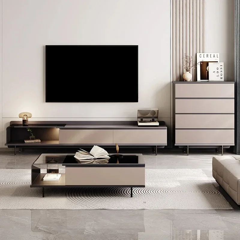 xz1Italian minimalist floor TV cabinet coffee table combination high-end solid wood living room TV cabinet with curved glass
xz1Italian minimalist floor TV cabinet coffee table combination high-end solid wood living room TV cabinet with curved glass