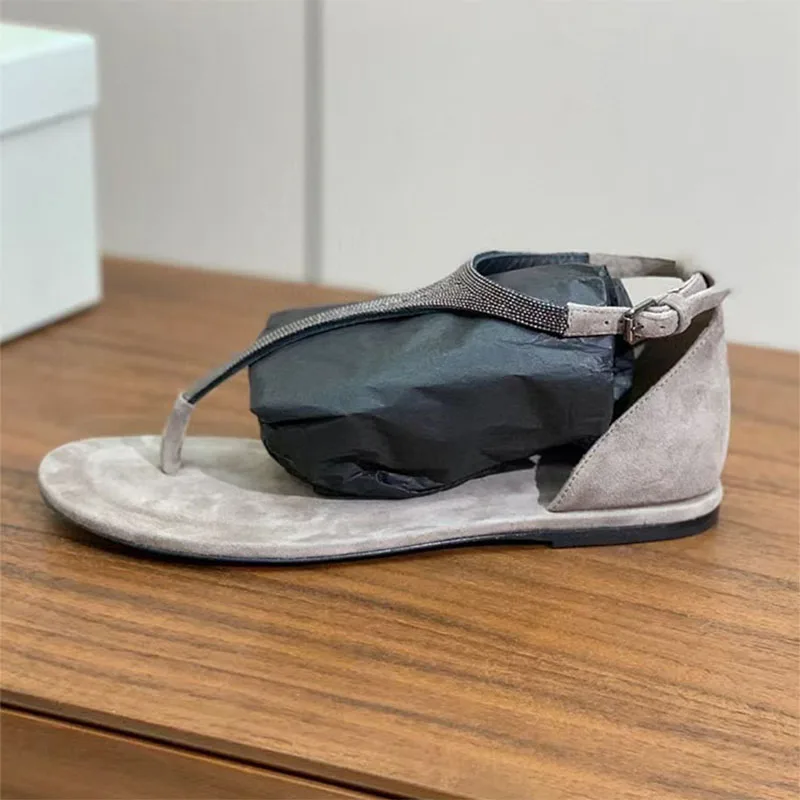 New Cow Suede Sandals Women Flip Flops String Bead Ankle Buckle Strap Summer Shoes Women Casual Holiday Sandals Woman
New Cow Suede Sandals Women Flip Flops String Bead Ankle Buckle Strap Summer Shoes Women Casual Holiday Sandals Woman