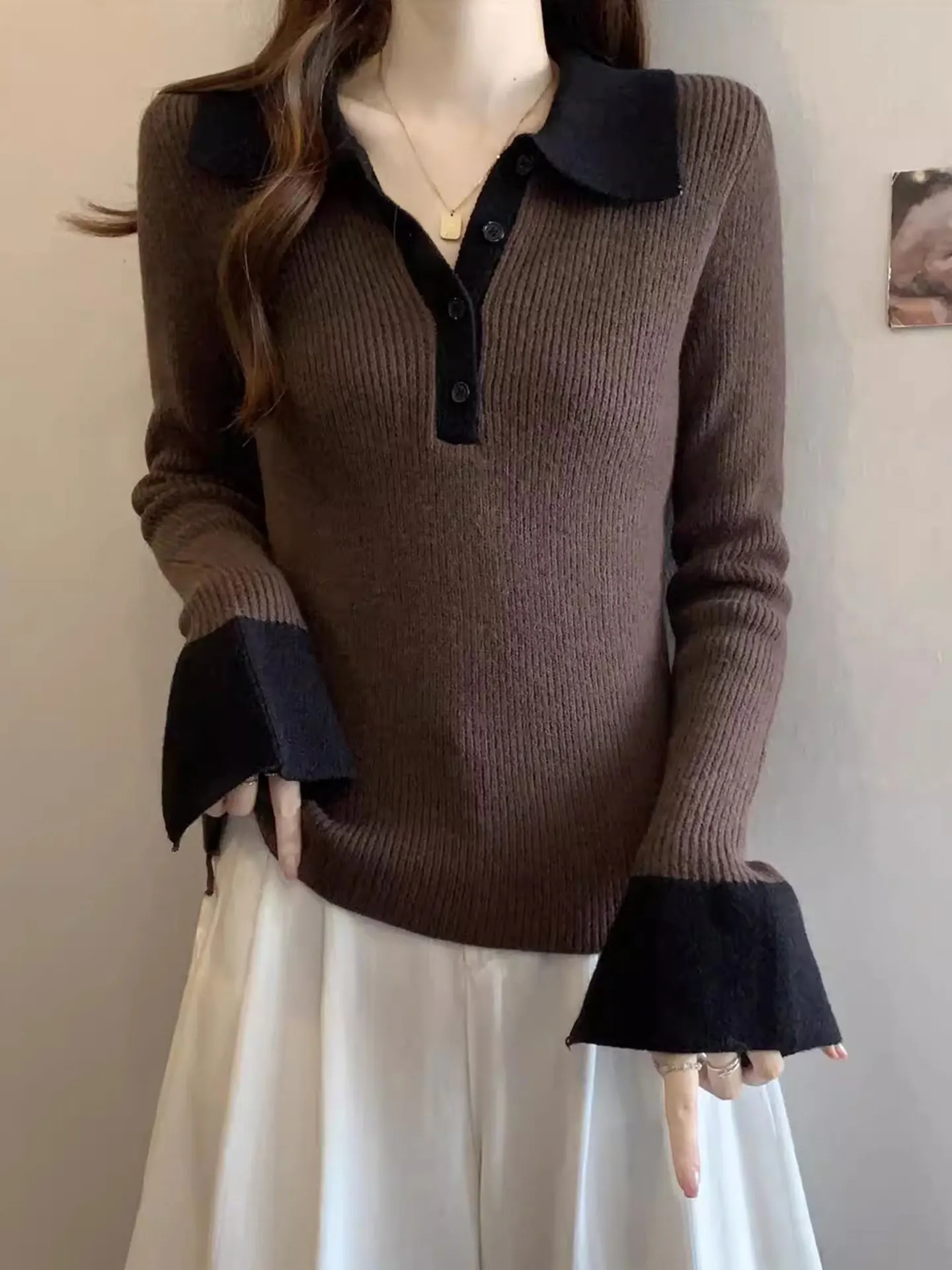 Retro Color Blo Long Sve Knitted irt Women's Slim Fit Casual Sle Autumn Winter Faion plus Size Simple Versatile Top
Retro Color Blo Long Sve Knitted irt Women's Slim Fit Casual Sle Autumn Winter Faion plus Size Simple Versatile Top