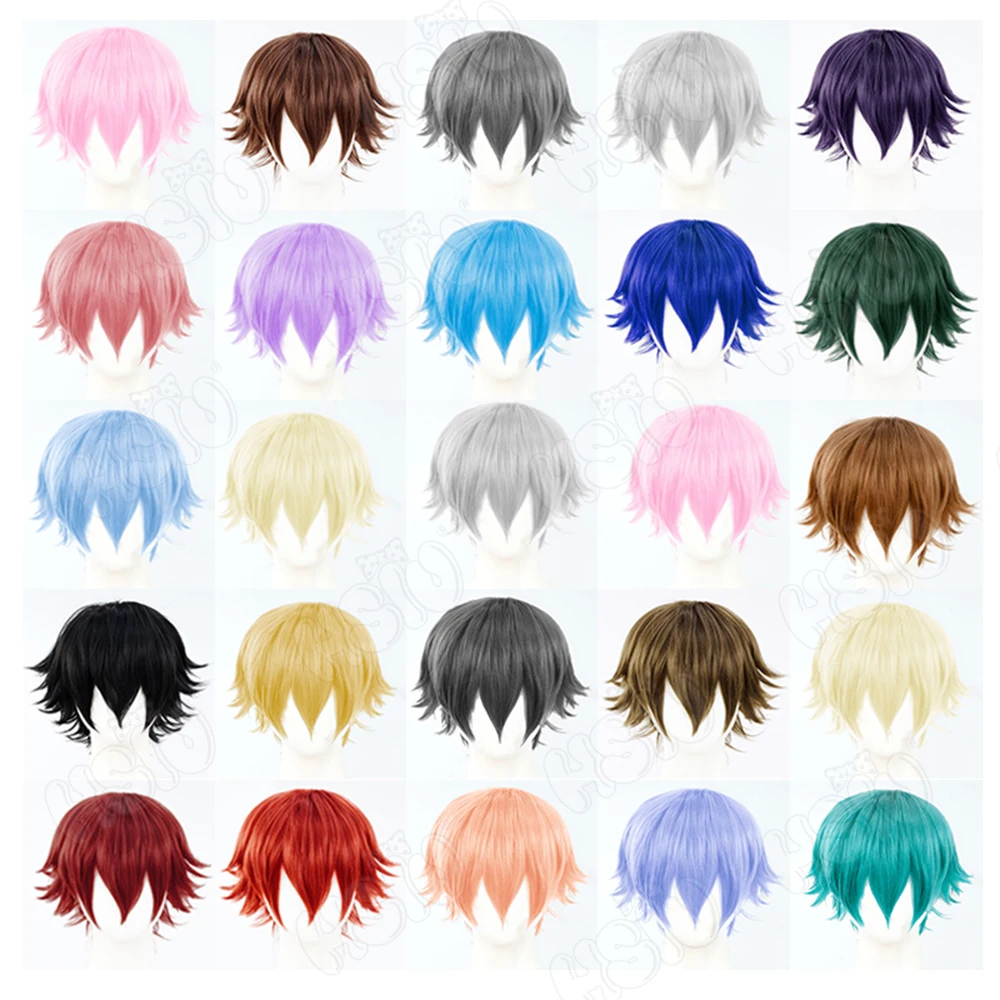 Cospaly 30cm short Wig HSIU 22 Colors Unisex 12 Inches Short Cosplay Synthetic Hair+Wig cap Bangs Black Blonde Halloween Wig
Cospaly 30cm short Wig HSIU 22 Colors Unisex 12 Inches Short Cosplay Synthetic Hair+Wig cap Bangs Black Blonde Halloween Wig