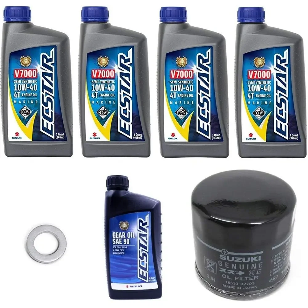 Oil Change Kit with 4 Quarts Oil, Filter, Lower Unit Gear Oil, and Drain Plug Gasket
Oil Change Kit with 4 Quarts Oil, Filter, Lower Unit Gear Oil, and Drain Plug Gasket