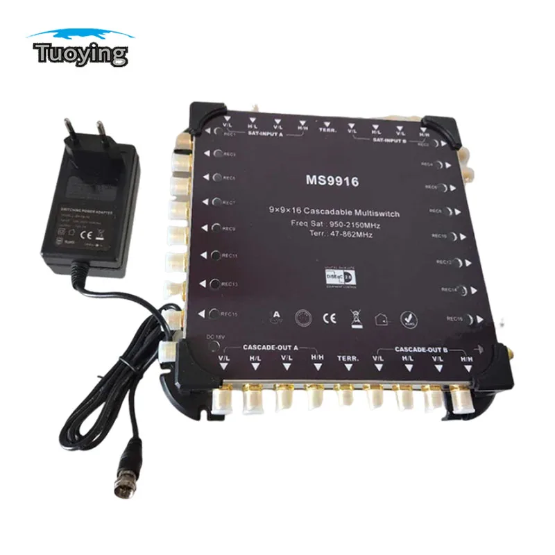 Satellite signal power splitter 9 in 16 out cascade switch 22k diseqc satellite multi switch
Satellite signal power splitter 9 in 16 out cascade switch 22k diseqc satellite multi switch