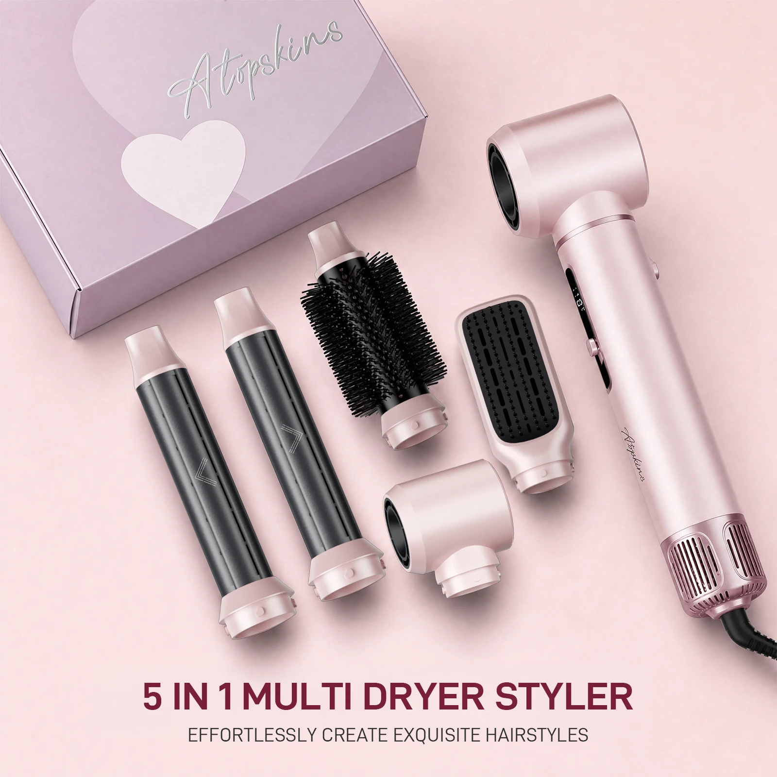 5-in-1 Hot Air Styler Hair Dryer Curling Iron Straightener Comb Volumizer Brush Negative Ionic Fast Drying Styling Tools
5-in-1 Hot Air Styler Hair Dryer Curling Iron Straightener Comb Volumizer Brush Negative Ionic Fast Drying Styling Tools