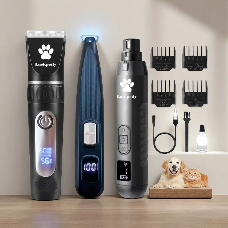 Super Luxury 3-Piece Cordless Electric Nail Grinder Low Noise Dog Hair Clipper and Cat Claw Trimmer Safe Pet Beauty Set
Super Luxury 3-Piece Cordless Electric Nail Grinder Low Noise Dog Hair Clipper and Cat Claw Trimmer Safe Pet Beauty Set