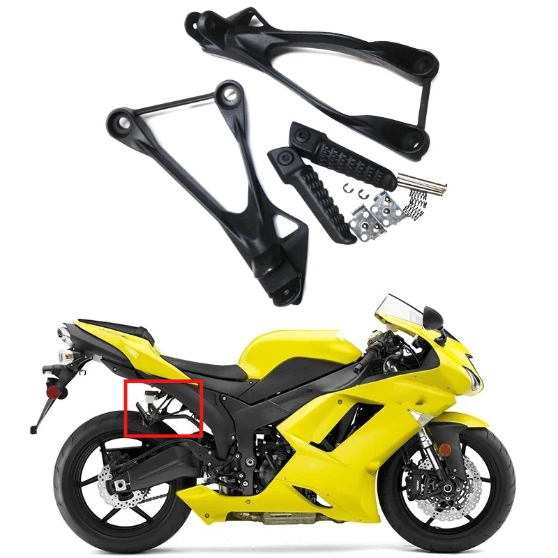 Кронштейн для задних подножек мотоцикла, комплект подножек для Kawasaki ZX6R 2005-2008, аксессуары из алюминиевого сплава
Кронштейн для задних подножек мотоцикла, комплект подножек для Kawasaki ZX6R 2005-2008, аксессуары из алюминиевого сплава