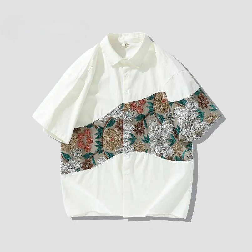 Summer Embroidered Shirts Men Fashion Casual Flower Shirts Mens Japanese Streetwear Loose Short Sleeve Shirts Men w783
Summer Embroidered Shirts Men Fashion Casual Flower Shirts Mens Japanese Streetwear Loose Short Sleeve Shirts Men w783