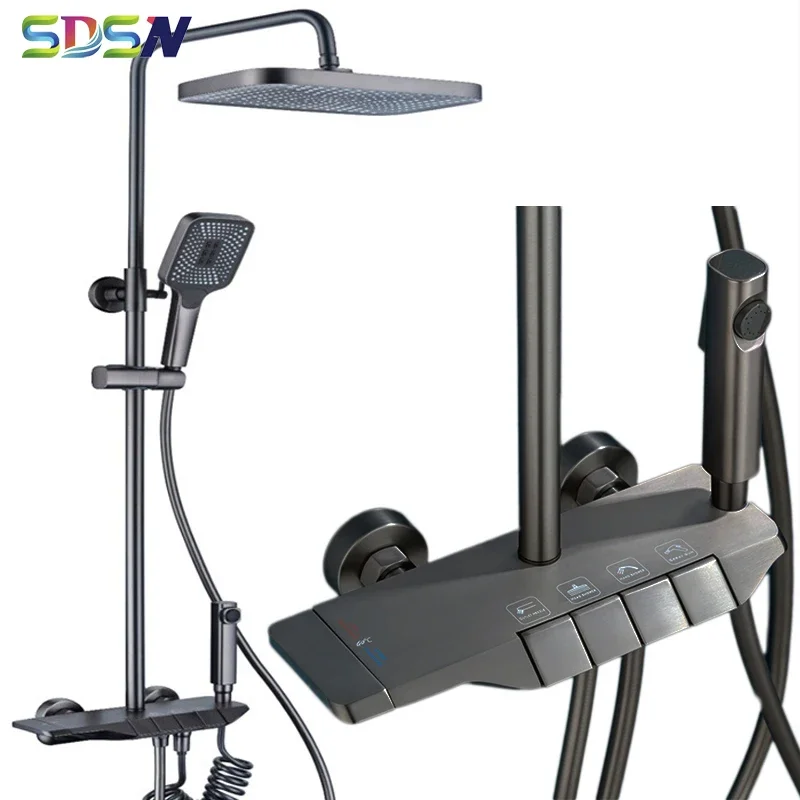 Fashion Grey Piano Bathroom Shower System Set Quality Brass Gray Bathtub Mixer Faucets Rain Shower Head Gray Piano Shower Set
Fashion Grey Piano Bathroom Shower System Set Quality Brass Gray Bathtub Mixer Faucets Rain Shower Head Gray Piano Shower Set