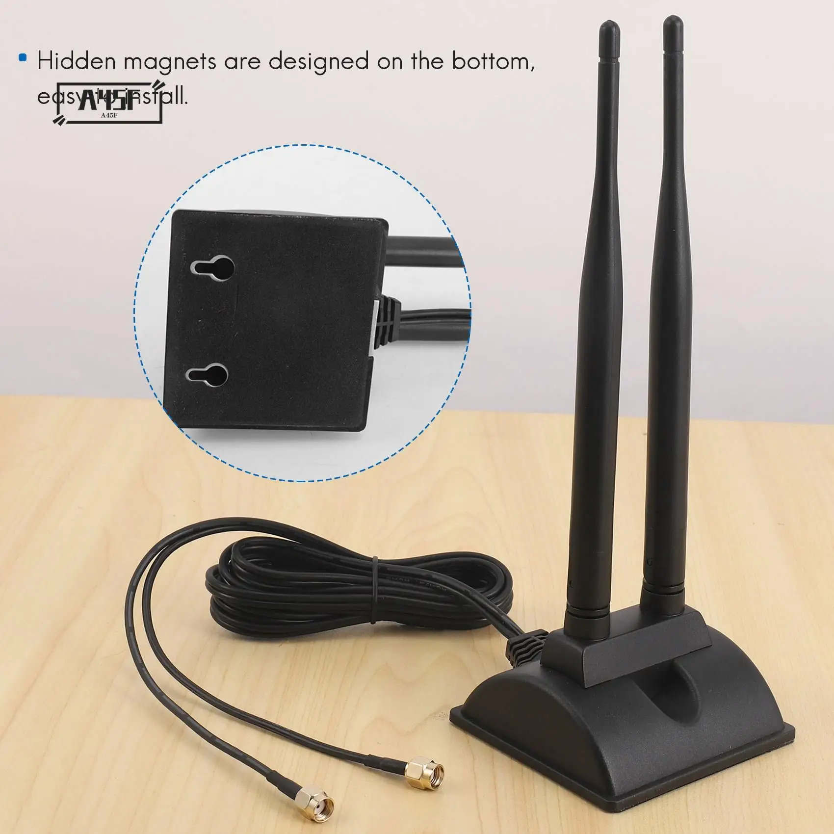 A45F-2.4G/5G Dual-Band Antenna With 6.5Ft Extension Cable 6DB Magnetic Base Wireless Network Card WIFI SMA Antenna
A45F-2.4G/5G Dual-Band Antenna With 6.5Ft Extension Cable 6DB Magnetic Base Wireless Network Card WIFI SMA Antenna