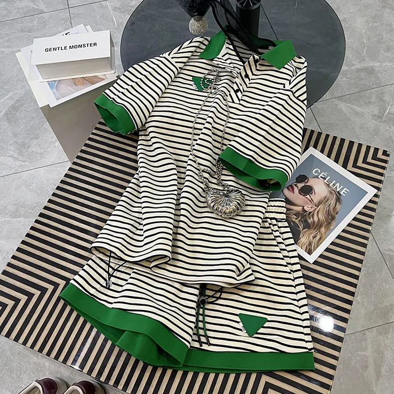 Shorts Pant Set Women Two Piece Sets Matching Sets Short Sleeve Tops Striped Pants Casual Elastic Waist Summer Y2k Streetwear
Shorts Pant Set Women Two Piece Sets Matching Sets Short Sleeve Tops Striped Pants Casual Elastic Waist Summer Y2k Streetwear