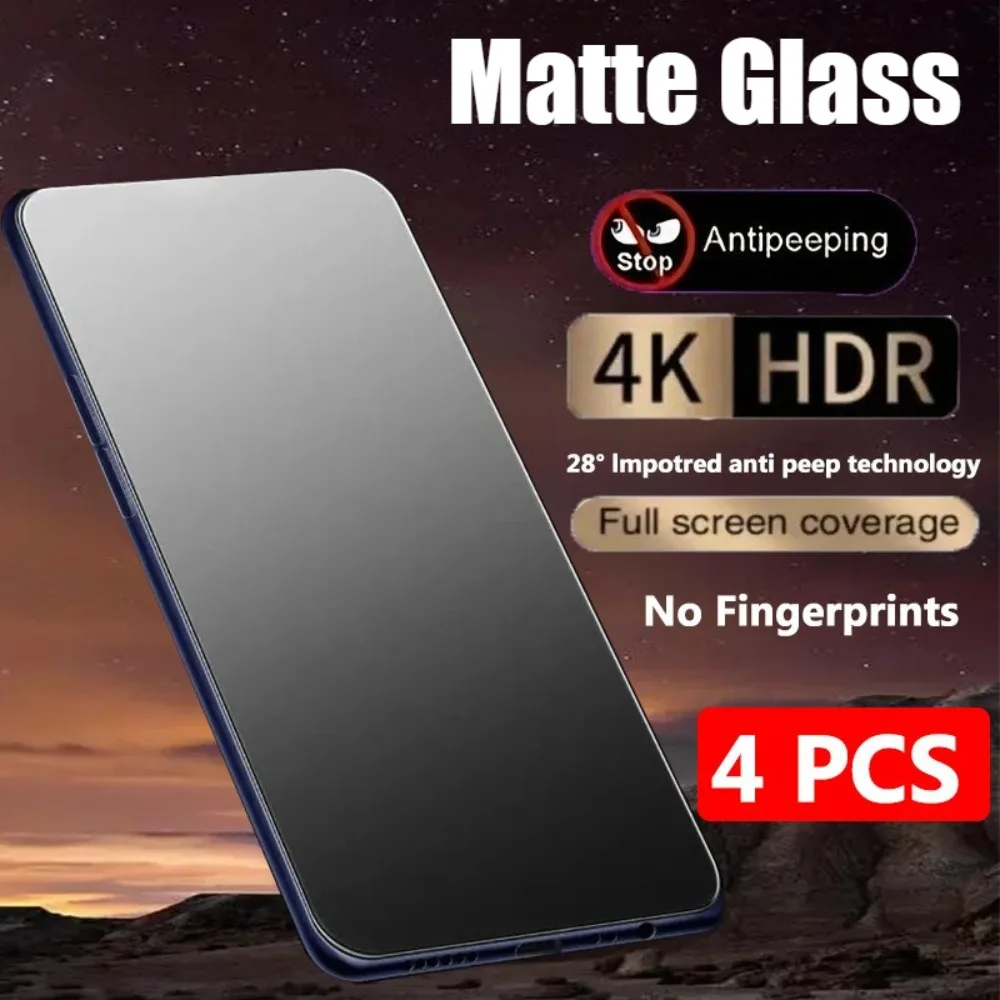 4Pcs Matte Tempered Glass for iPhone 16 15 13 14 Pro Max 13 12 Mini Screen Protectors for iPhone 16e 14 15 Plus 12 11 Pro X XR
4Pcs Matte Tempered Glass for iPhone 16 15 13 14 Pro Max 13 12 Mini Screen Protectors for iPhone 16e 14 15 Plus 12 11 Pro X XR