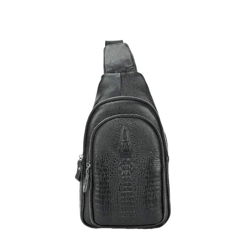 Crocodile Pattern Genuine Leather Sling Bag for Man Alligator Cowhide Chest Pack Small Boys Cow Leather Shoulder Bag
Crocodile Pattern Genuine Leather Sling Bag for Man Alligator Cowhide Chest Pack Small Boys Cow Leather Shoulder Bag