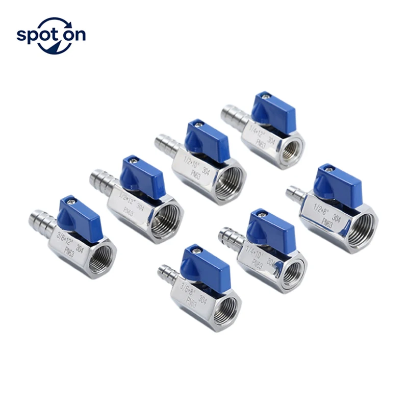 1/8" 1/4" 3/8" 1/2 3/4 BSP Female Male x 6-20mm Hose Barb 304 Stainless Steel Sanitary Mini Ball Valve Homebrew With Blue Handle
1/8" 1/4" 3/8" 1/2 3/4 BSP Female Male x 6-20mm Hose Barb 304 Stainless Steel Sanitary Mini Ball Valve Homebrew With Blue Handle