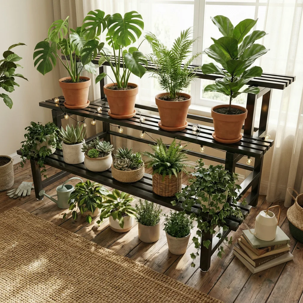 Flower stand stepped balcony shelf household integrated floor wrought iron shelf living room simple multi-layer storage rack
Flower stand stepped balcony shelf household integrated floor wrought iron shelf living room simple multi-layer storage rack