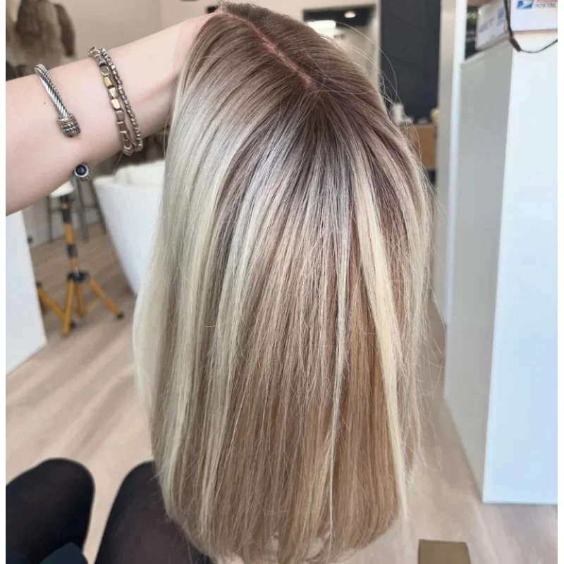 Balayage Gold Blonde Short Wig Icy Highlights Fibre Realisitc Look Rooted Lace Front Wig Heat Resistant Synthetic Free Part Wig
Balayage Gold Blonde Short Wig Icy Highlights Fibre Realisitc Look Rooted Lace Front Wig Heat Resistant Synthetic Free Part Wig