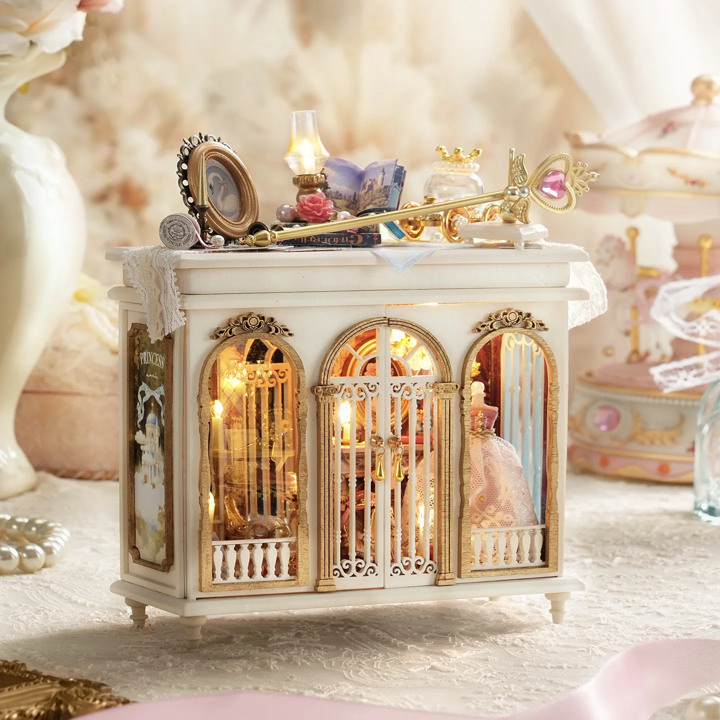 DIY Magic Mirror Dollhouse Kit, 3D Wooden Miniature Model with LED Lights, Romantic Handmade Craft & Gift
DIY Magic Mirror Dollhouse Kit, 3D Wooden Miniature Model with LED Lights, Romantic Handmade Craft & Gift
