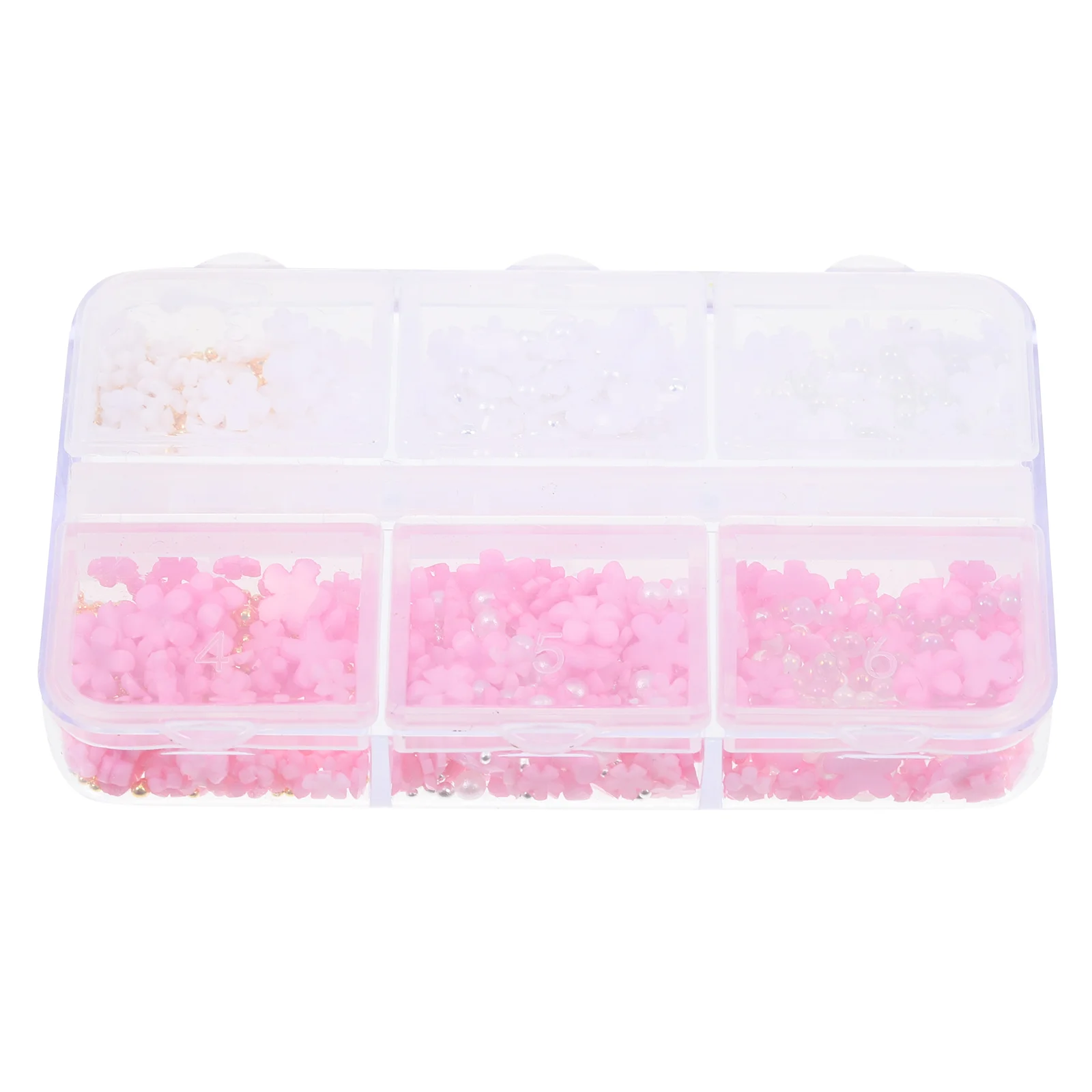 6 Compartment Resin Flower Nail Charms Set Creative Adornment Mix Decals Easy Storage Home Salon Manicure Use 3D
6 Compartment Resin Flower Nail Charms Set Creative Adornment Mix Decals Easy Storage Home Salon Manicure Use 3D