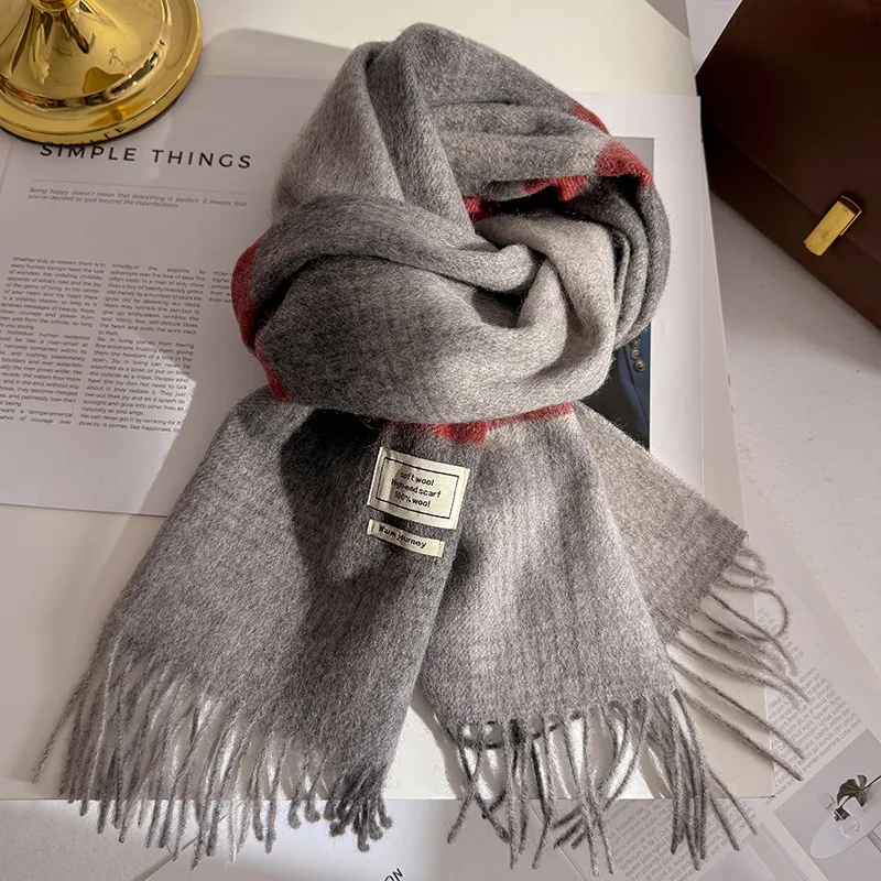 Women 100% Wool Scarf Winter Plaid Vintage Preppy Style Neckerchief Luxury Warm Cashmere Mujer Female Shawl British Korean
Women 100% Wool Scarf Winter Plaid Vintage Preppy Style Neckerchief Luxury Warm Cashmere Mujer Female Shawl British Korean